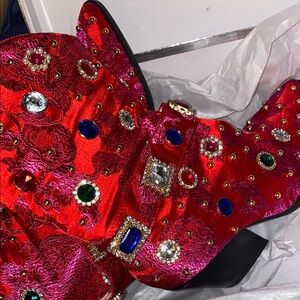 Red and Pink Embellished Heels